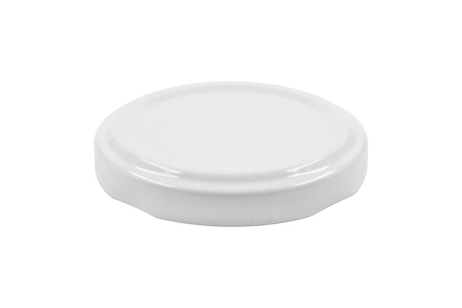 White metal twist / lug cap / closure for bottles and jars (size: 53 mm)