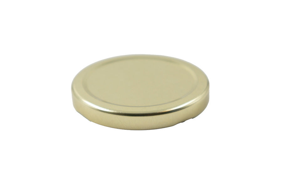 Gold metal twist / lug cap / closure for bottles and jars (size: 70 mm)