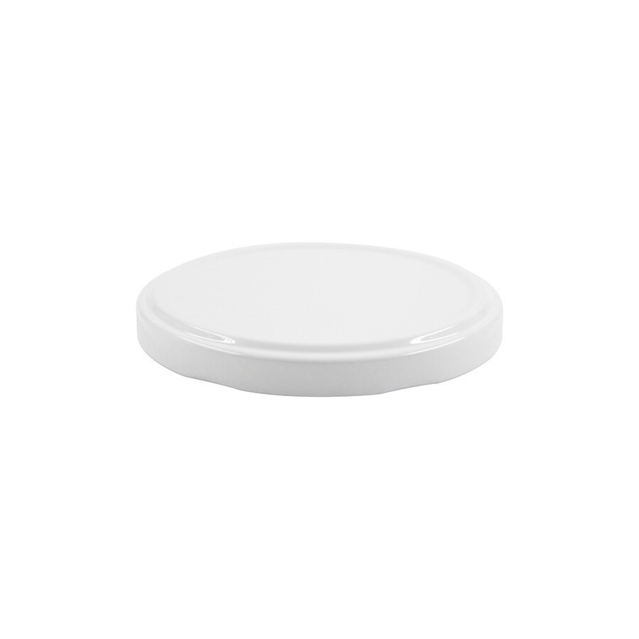 82 mm White Metal Twist Smooth Non-Button Plastisol Lined Cap