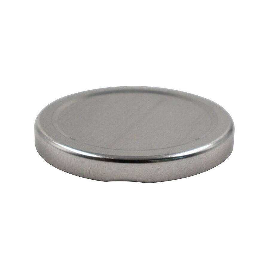Silver metal twist / lug cap / closure for bottles and jars (size: 70 mm)
