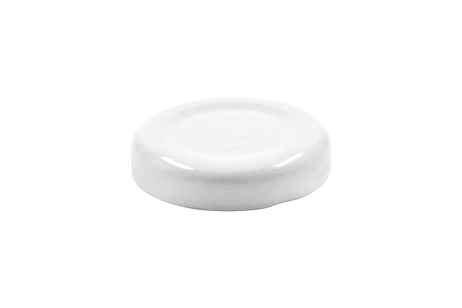 White metal twist / lug cap / closure for bottles and jars (size: 38 mm)