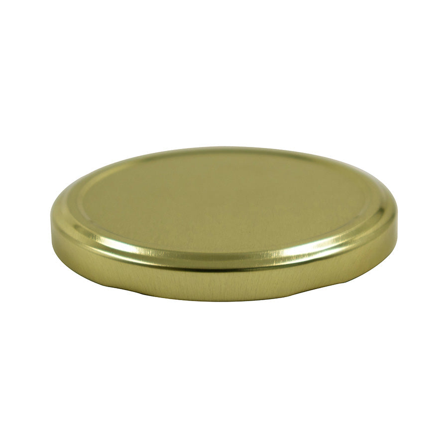 82 mm Gold Metal Twist / Lug Non-Button Plastisol Lined Cap
