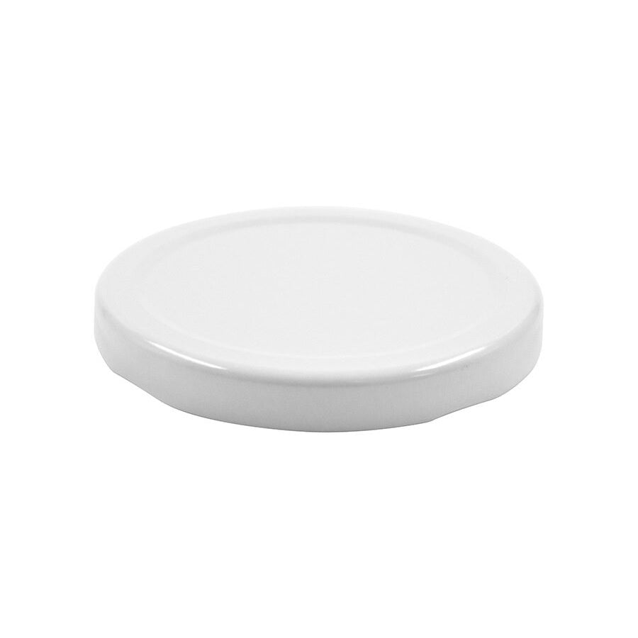 White metal twist / lug cap / closure for bottles and jars (size: 70 mm)