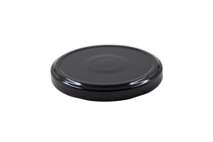 Black metal twist / lug cap / closure for bottles and jars (size: 82 mm)