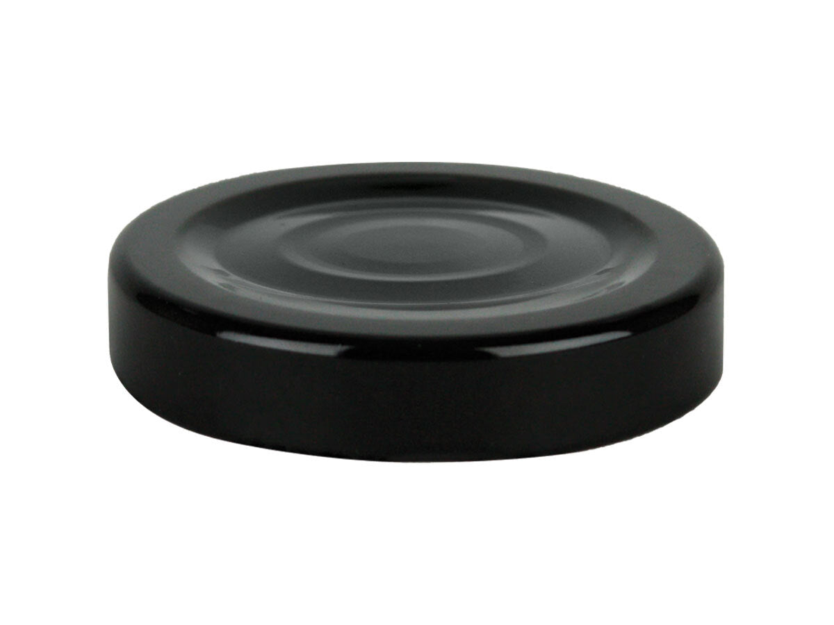 Black metal twist / lug cap / closure for bottles and jars (size: 48 mm)