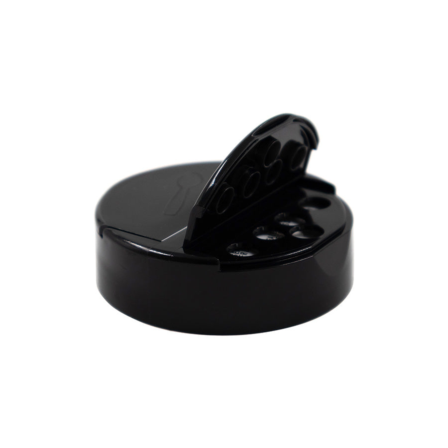 63-485 Black PP Dual Flap 5 Hole .300" Pour Pressure Sensitive Lined Cap