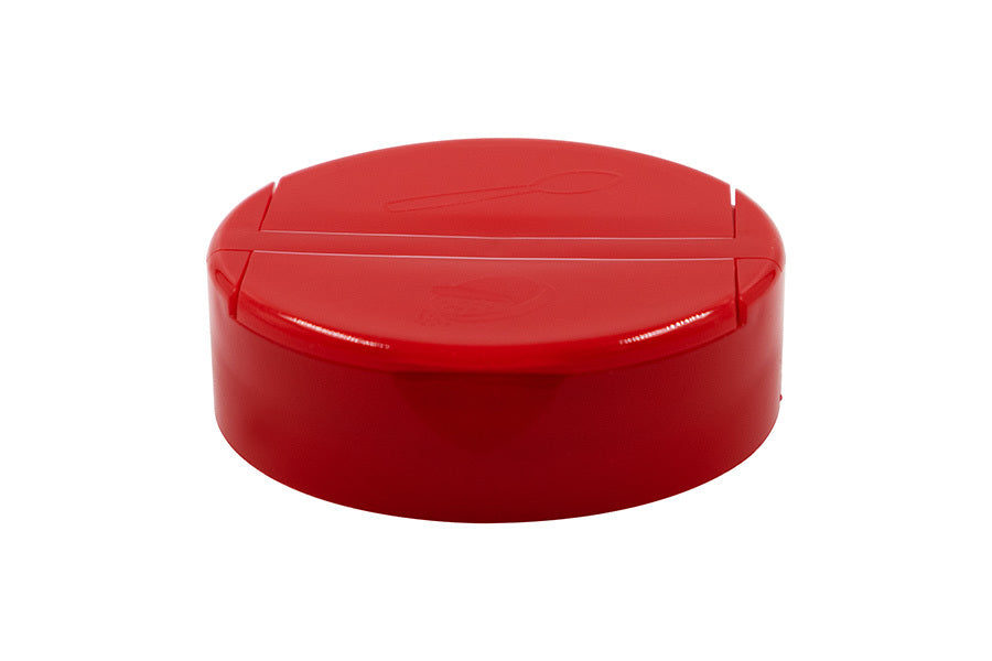 63-485 Red PP Dual Flap Cap .300" 5 Hole / Pour Pressure Sensitive Cap
