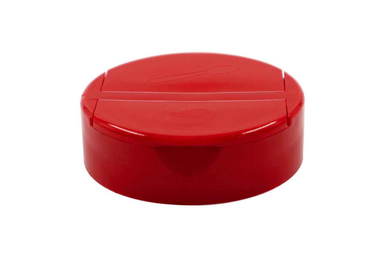 63-485 Red PP Flap .300/Spoon 5 Hole Pressure Sensitive Cap