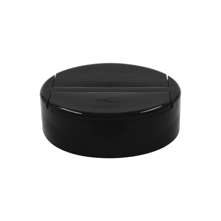 63-485 Black PP Flapper 5 Hole .300" Spoon Pressure Sensitive Lined Cap