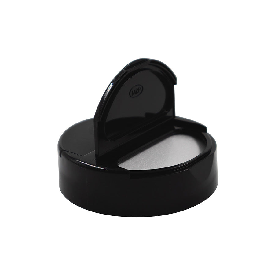 63-485 Black PP Flapper 5 Hole .300" Spoon Pressure Sensitive Lined Cap