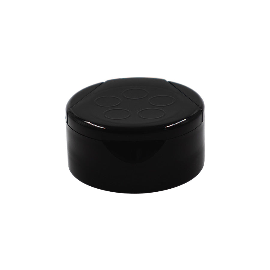 43-485 BOUCHON À FLASQUE NOIR EN PP PS20 AVEC DOUBLURE IMPRIMÉE « SFF » (1400)
