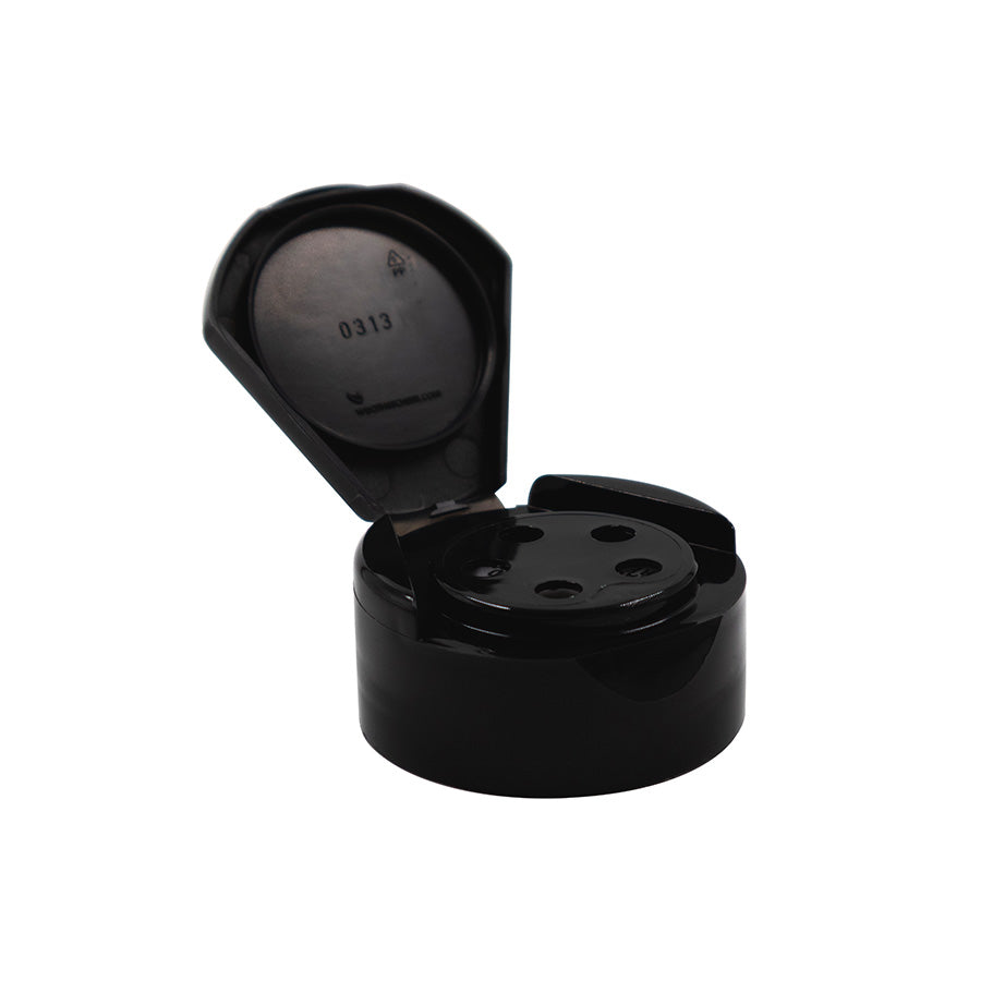 43-485 BOUCHON À FLASQUE NOIR EN PP PS20 AVEC DOUBLURE IMPRIMÉE « SFF » (1400)