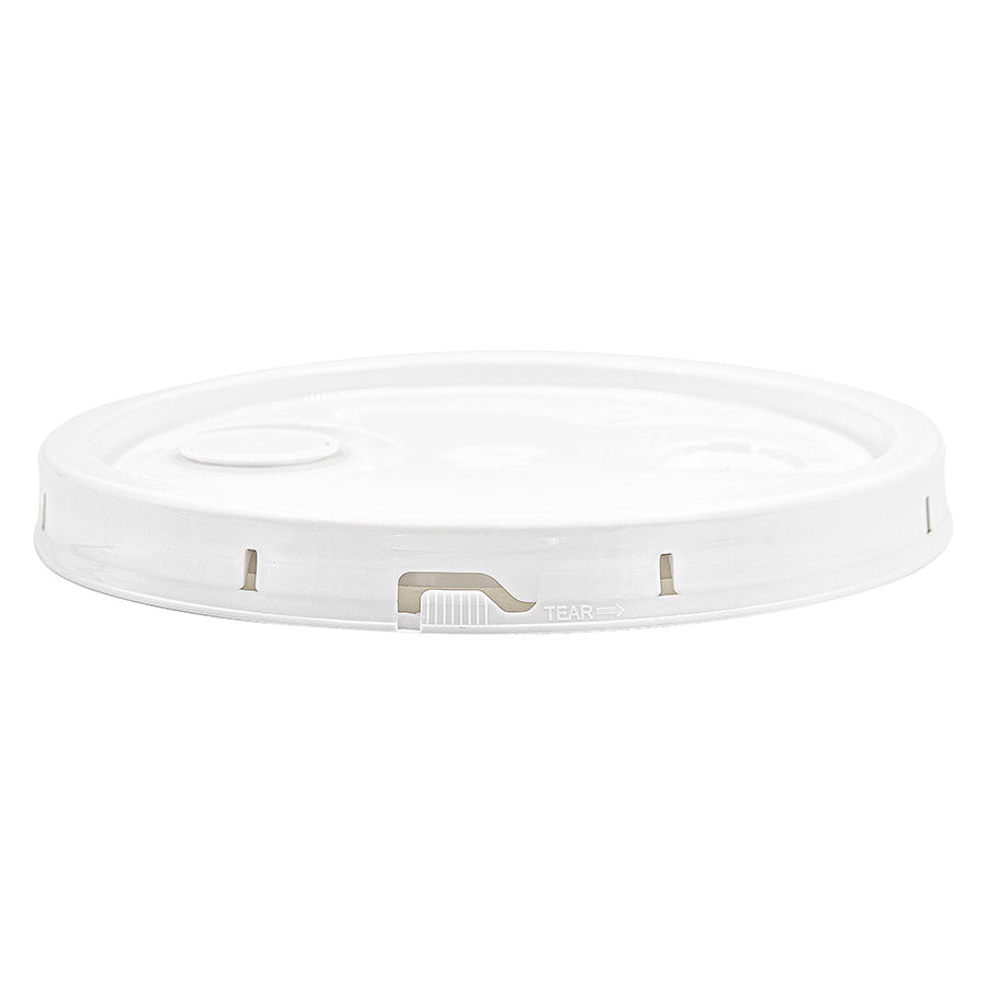 White HDPE Tamper Evident Gasket Flexspout Snap Lid (for 2.5 gal, 20 L, 5 gal Pails)