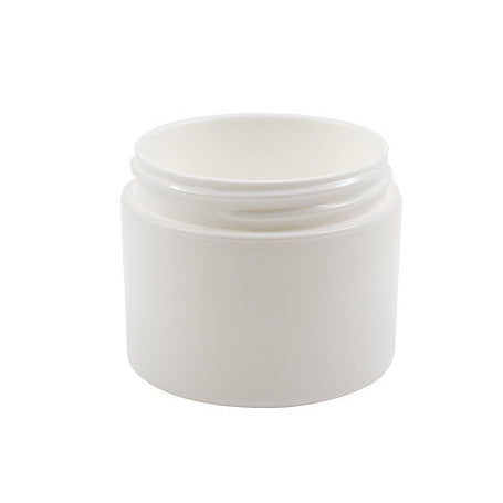 2 oz white plastic jar (neck finish: 58 mm)
