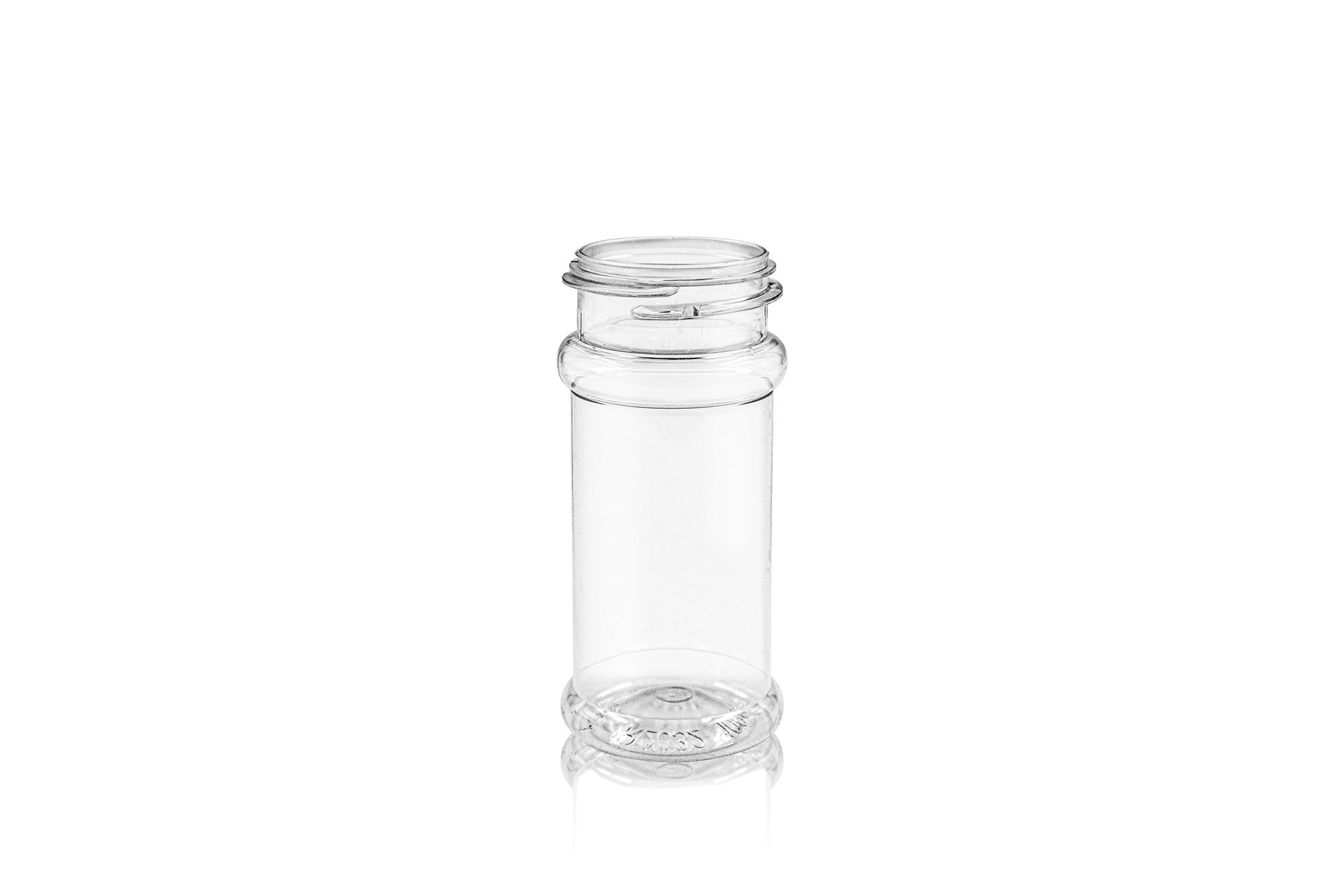 Pot à épices rond en PET transparent de 100 ml 43-485