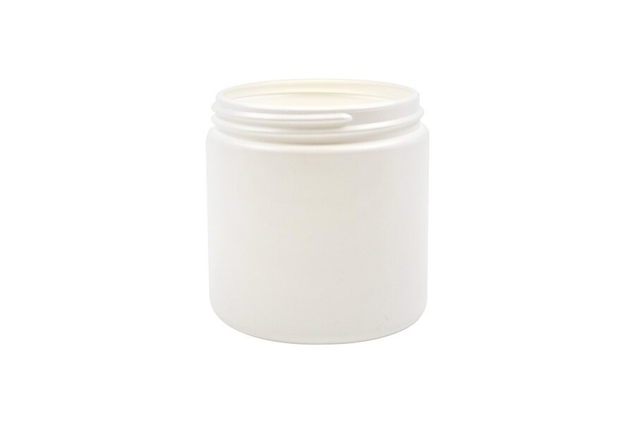 16 oz white plastic jar (neck finish: 89-400)