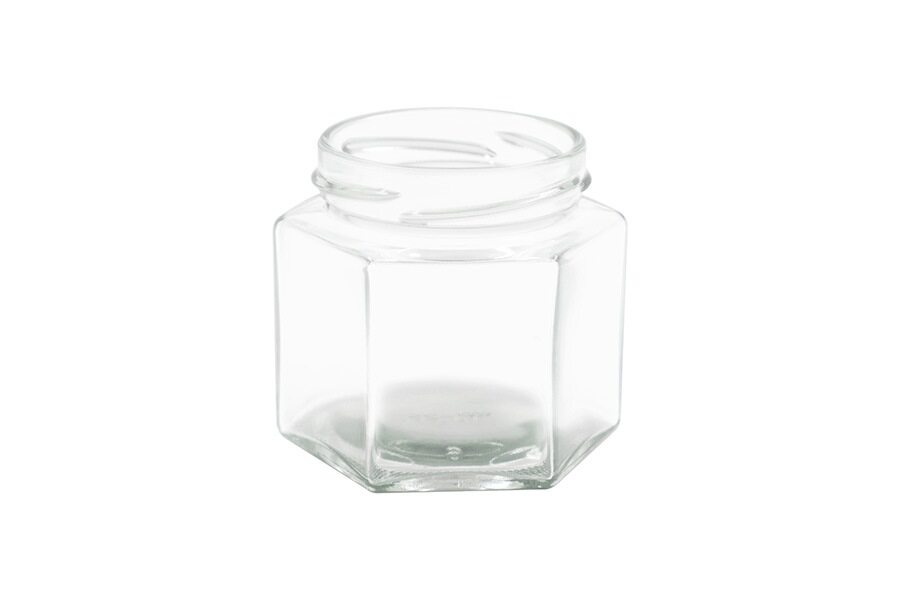 4 oz clear glass jar (neck finish: 58-2020)