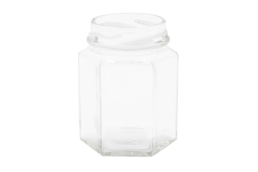 110 ml Clear Glass Hexagon Jar 48 mm Twist / Lug