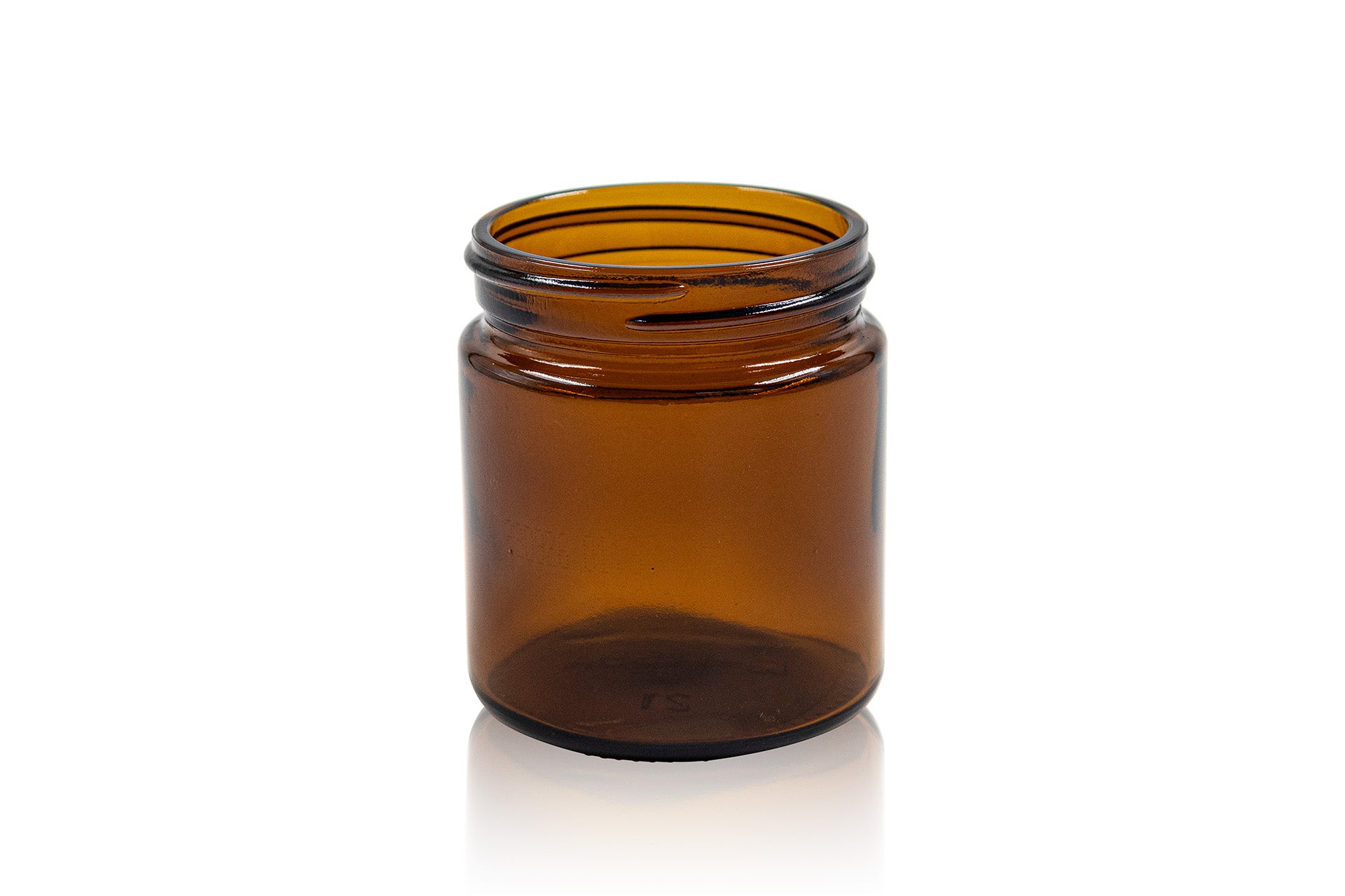 4 oz Amber Glass Round Straight Sided Jar 58-400
