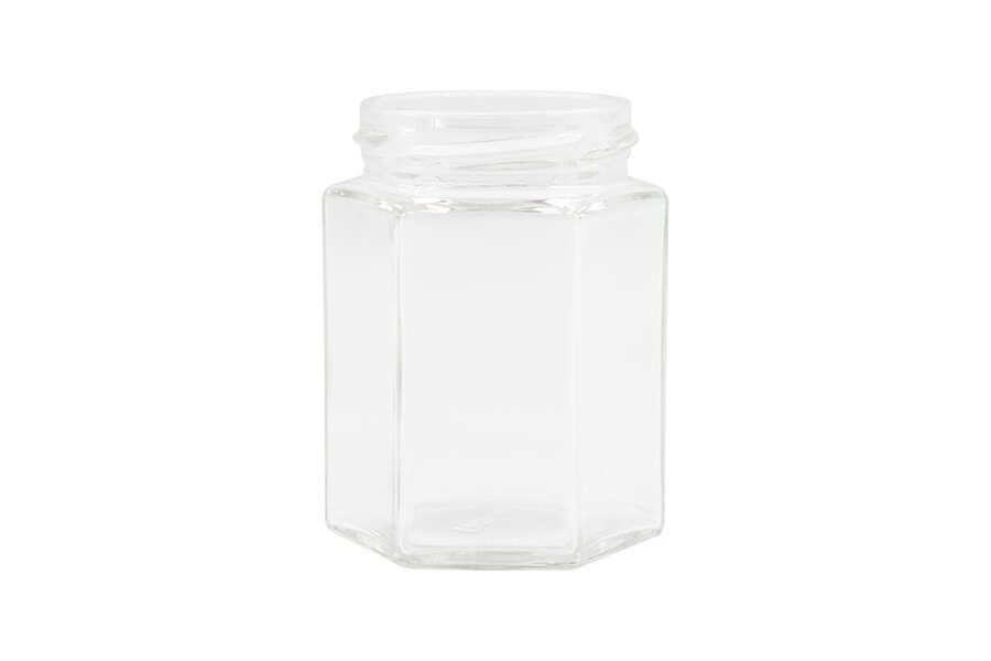 190 ml Clear Glass Hexagon Jar 58mm Twist / Lug