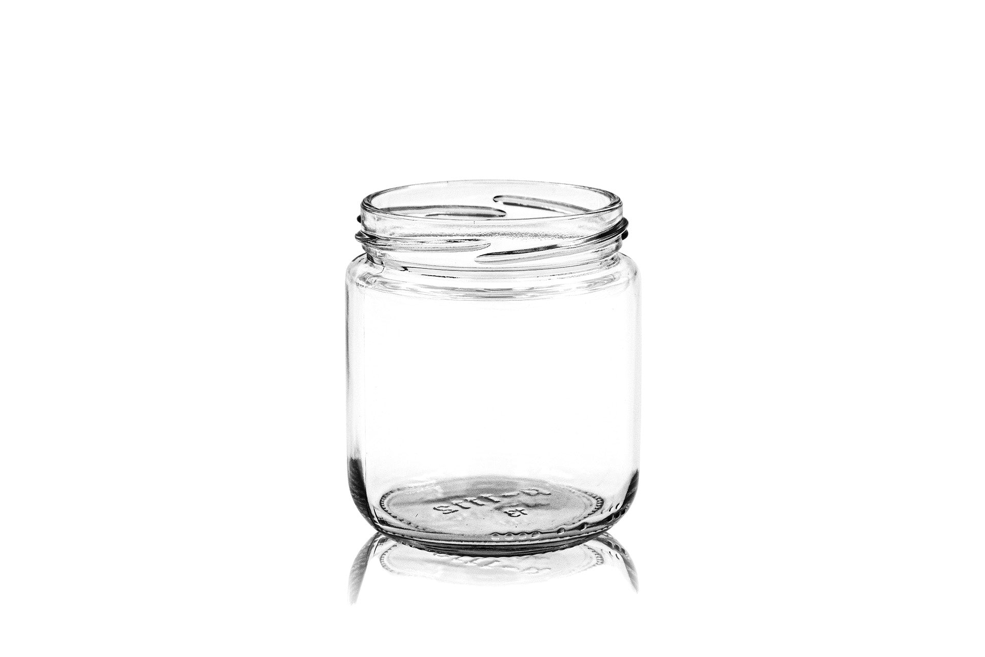 250 ml Clear Glass Round Short Cylinder Jar 70 mm Twist / Lug