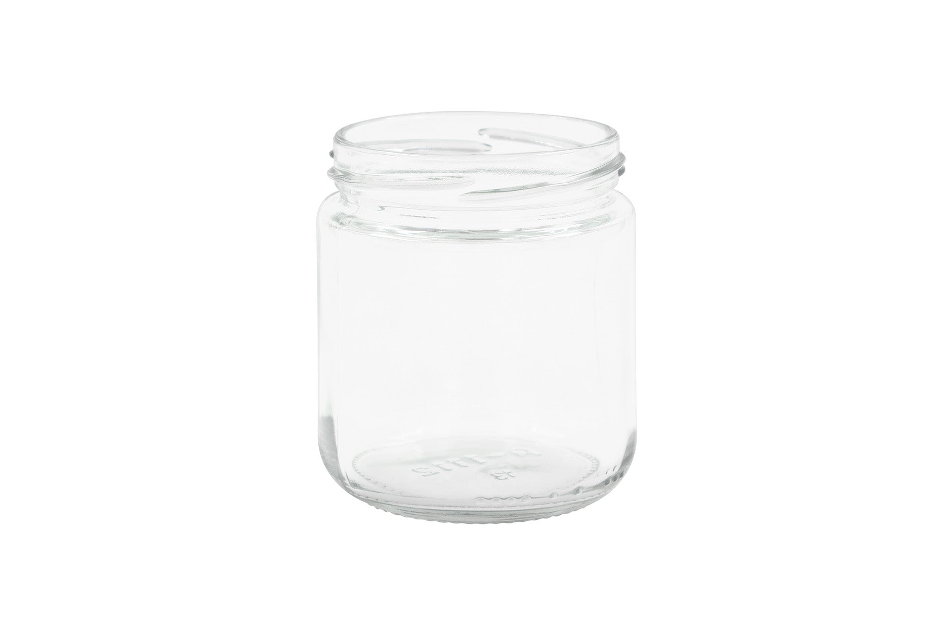 250 ml Clear Glass Round Short Cylinder Jar 70 mm Twist / Lug