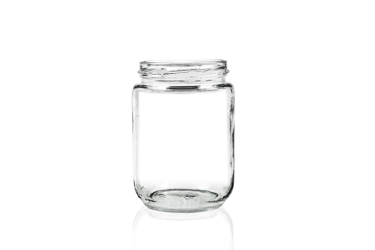 375 ml Clear Glass Round Short Cylinder Jar 70 mm Twist / Lug