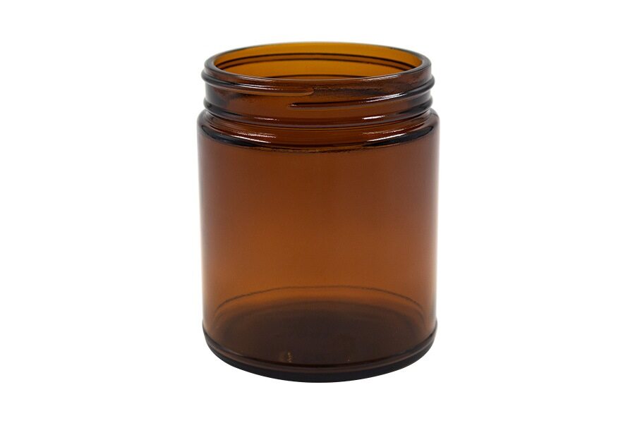9 oz amber glass jar (neck finish: 70-400)