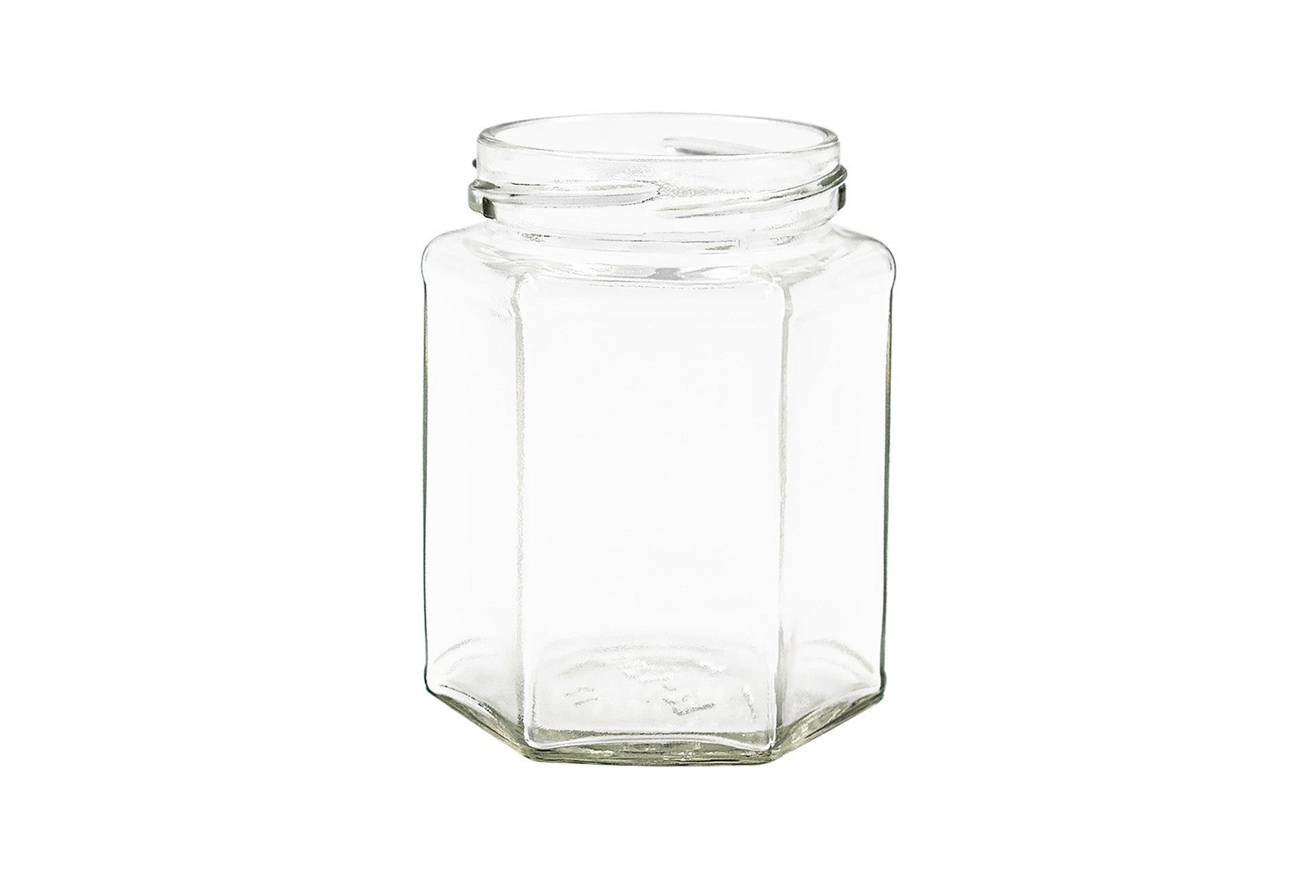 9 oz Clear Glass Hexagon Jar 63 mm Twist / Lug
