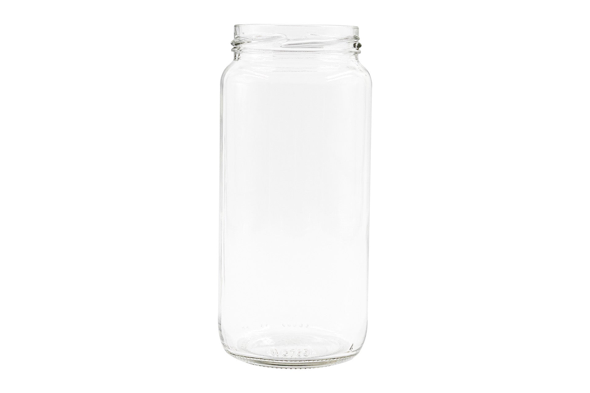 Bocal cylindrique rond en verre transparent de 500 ml, avec bouchon à vis de 63 mm