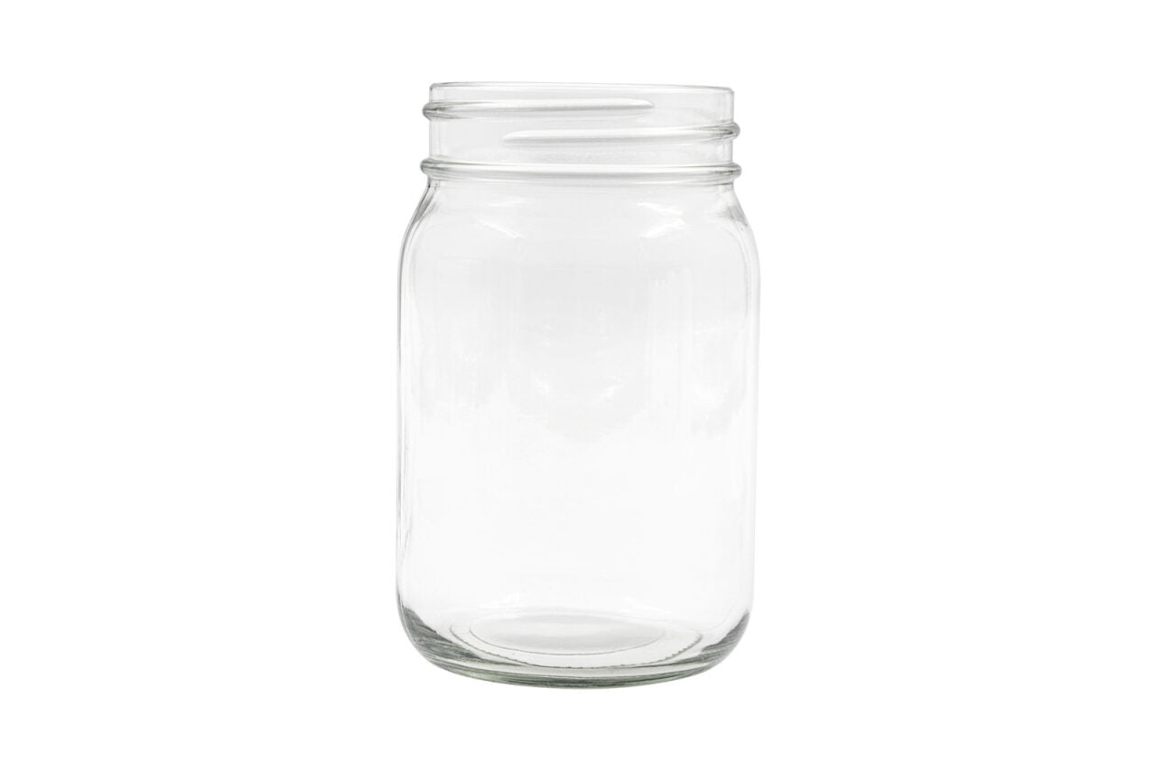 16 oz Clear Flint Glass Round Composite Jar 70-450G