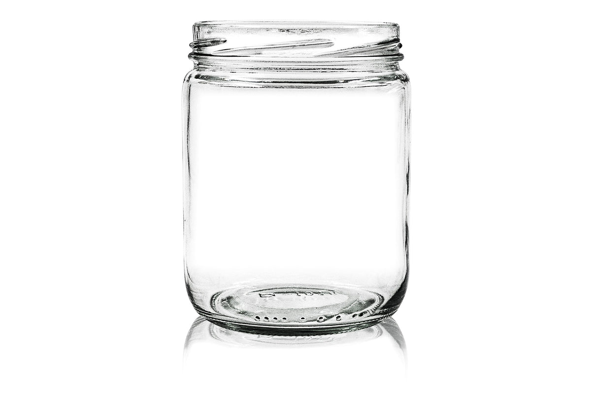 Bocal cylindrique rond en verre transparent de 750 ml, avec bouchon à vis de 82 mm