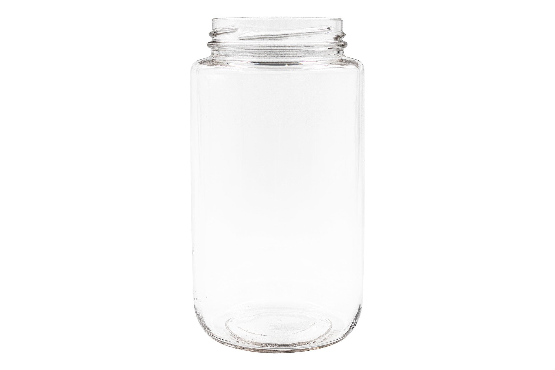 Bouteille cylindrique haute en verre transparent de 750 ml, 70 mm, avec bouchon à vis