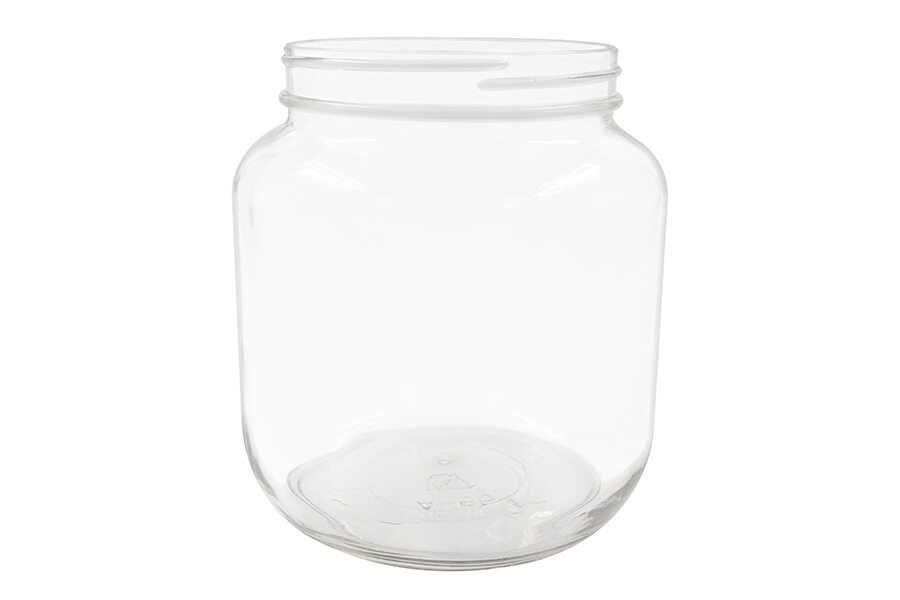 0.5 gal clear glass jar (neck finish: 110-400)