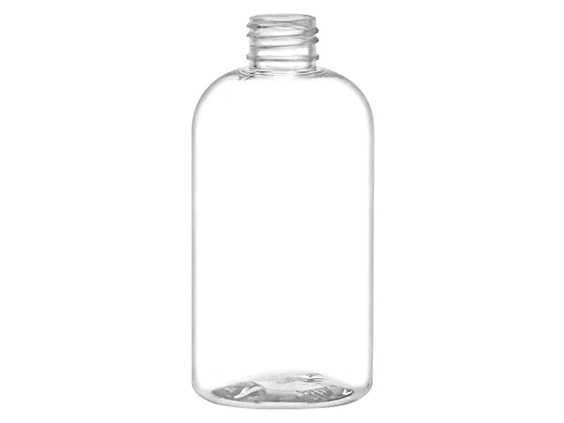 8 oz clear plastic bottle (neck finish: 24-410)