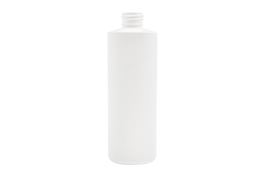 Bouteille cylindrique ronde en PEHD blanc de 250 ml 24-410