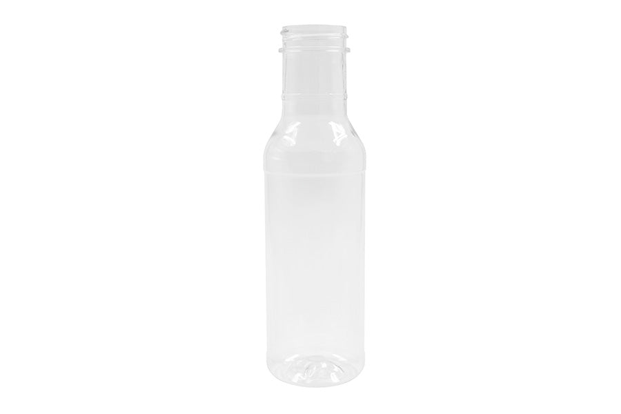 12 oz Clear PET Ring Neck Sauce Bottle 38-400