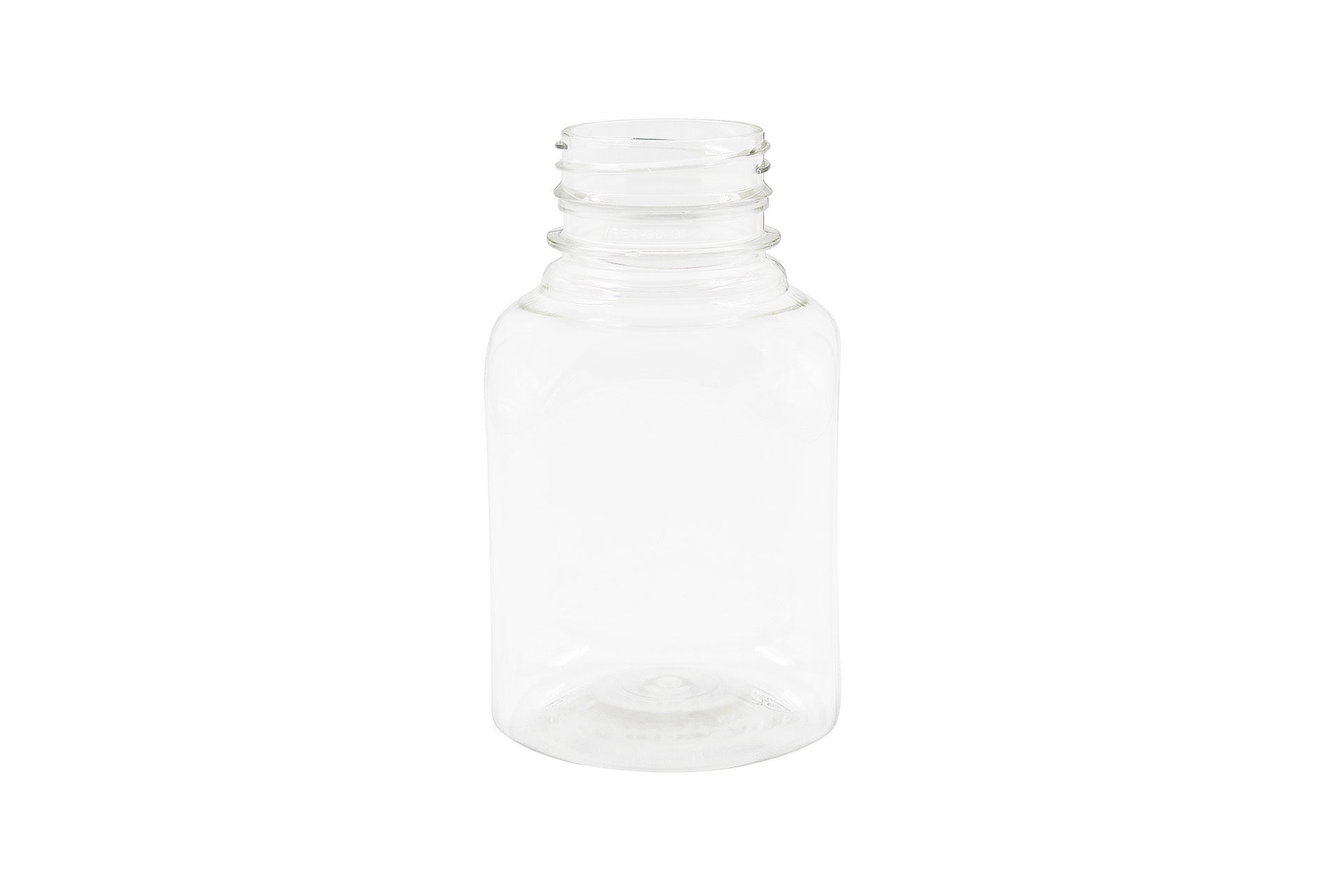 8 oz Clear PET Square Juice Bottle 38 mm Tamper Evident