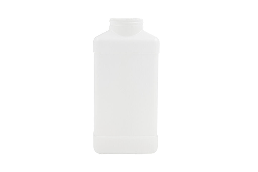 1 L Natural HDPE Rectangle Oil Bottle 53-400