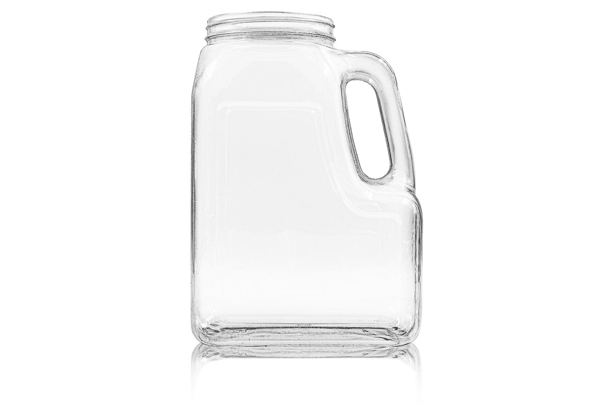 160 oz Clear PVC Oblong Jug With Handle 110 mm Tamper Evident 165GR