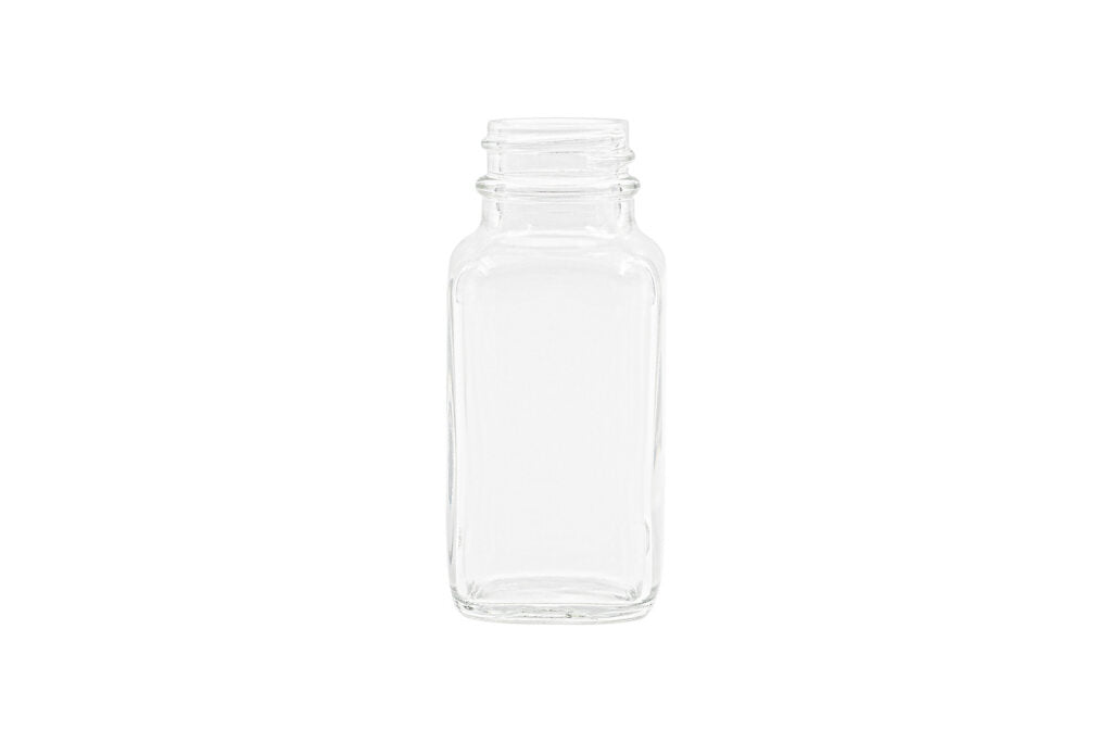 2 OZ Clear Glass French Square Style Bottle 28-400