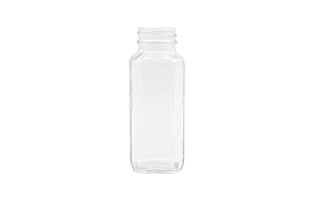 4 OZ Clear Glass French Square Style Bottle 33-400