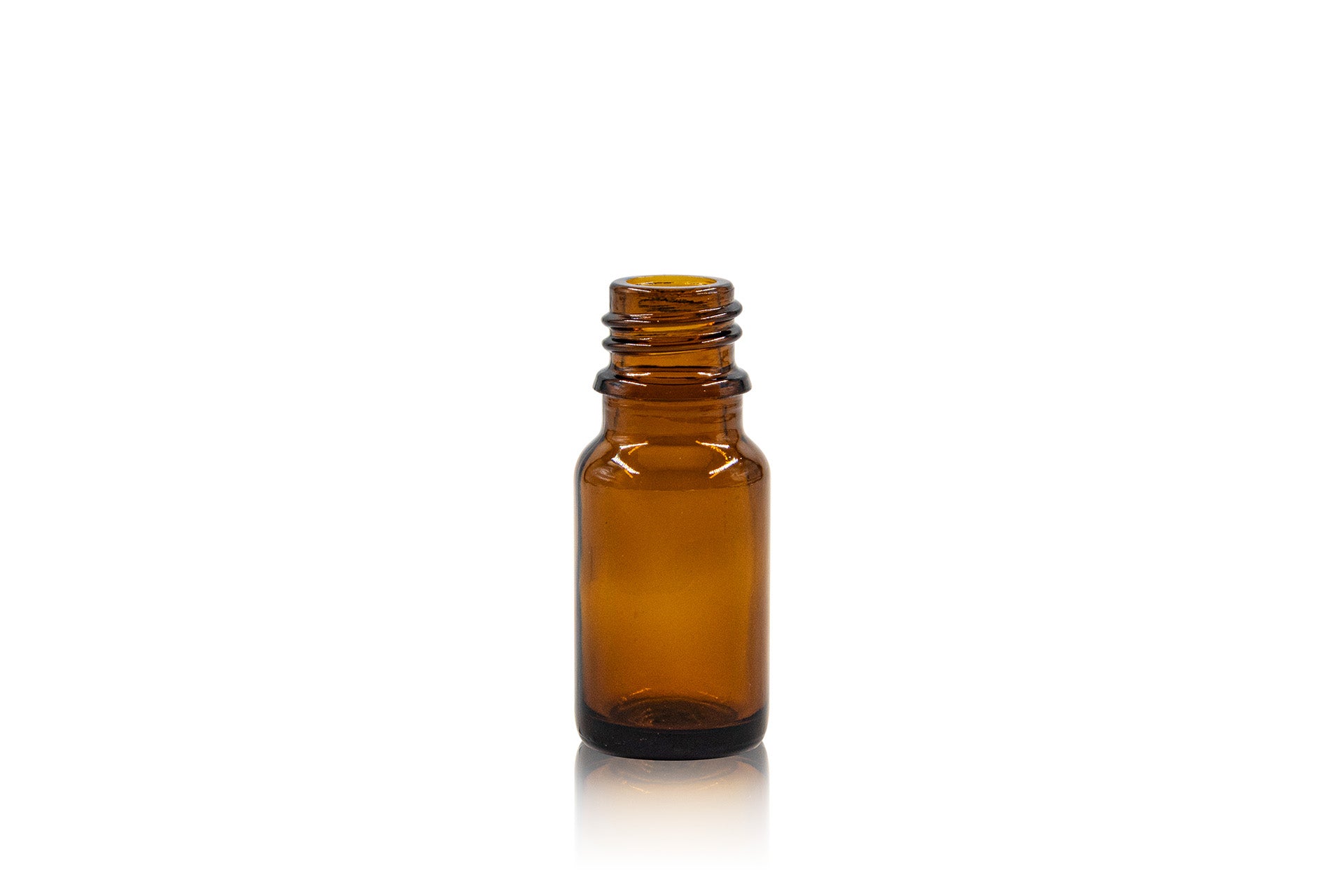 Flacon compte-gouttes rond en verre ambré de 10 ml 18 GL