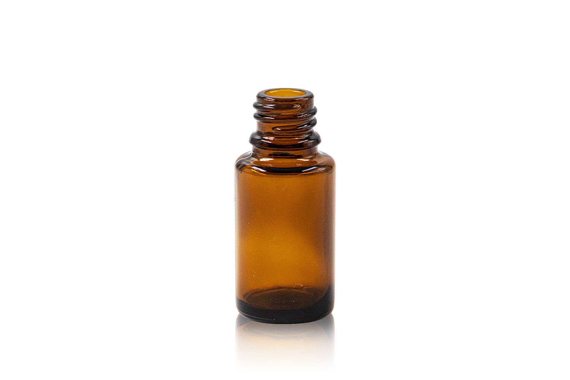 Flacon compte-gouttes vertical rond en verre ambré de 15 ml, 18 GL, inviolable