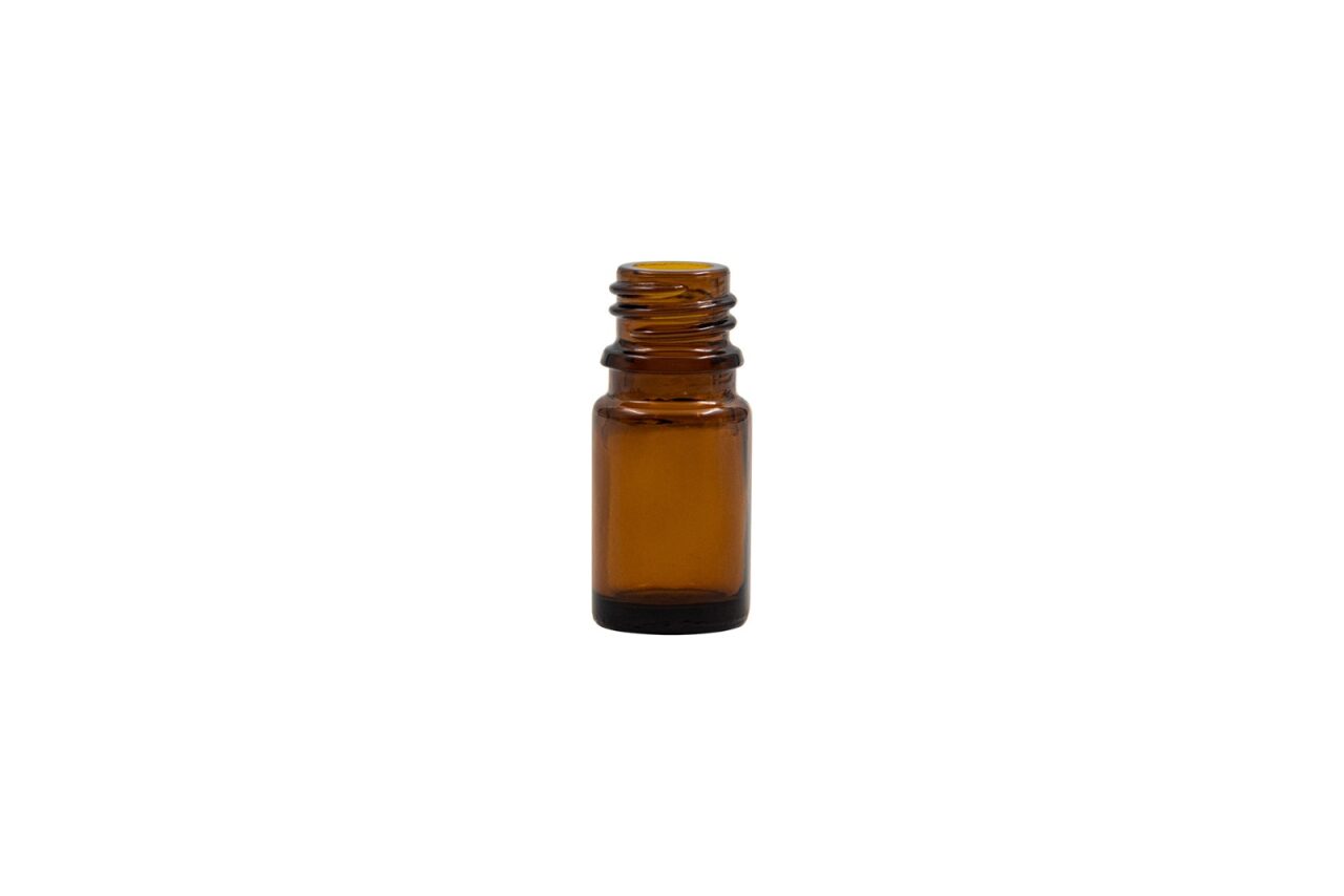 5 ML Amber Glass Round Tamper Evident Vertical Dropper Bottle 18GL
