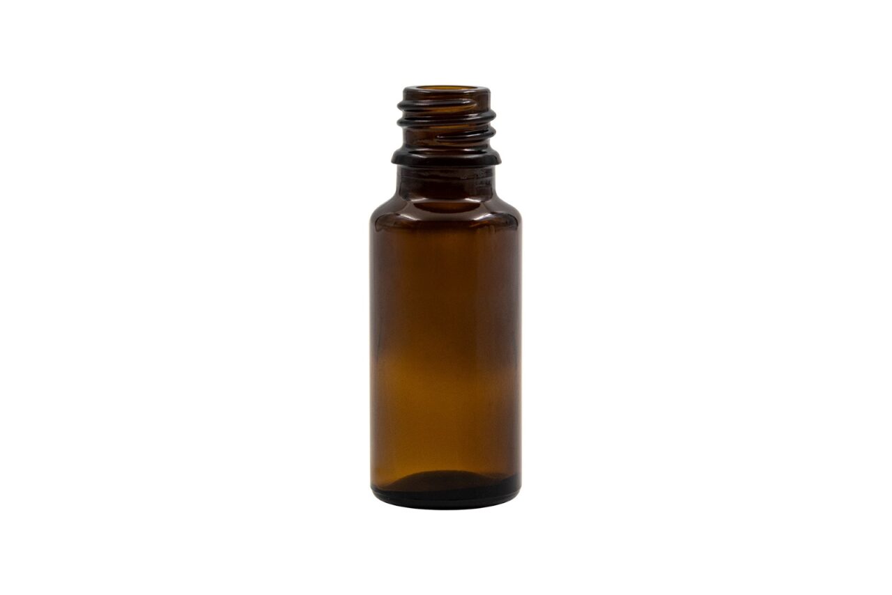 20 ML Amber Glass Round Tamper Evident Vertical Dropper Bottle 18GL