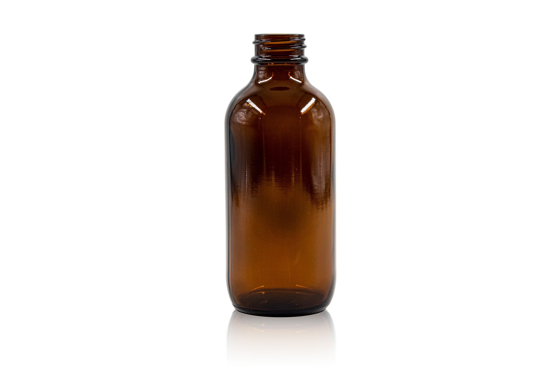4 oz Amber Glass Round Winchester Bottle 24-400