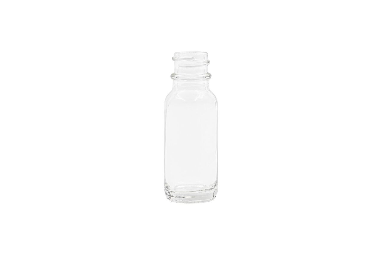 1/2 Oz Clear Glass Boston Round Bottle 18-400