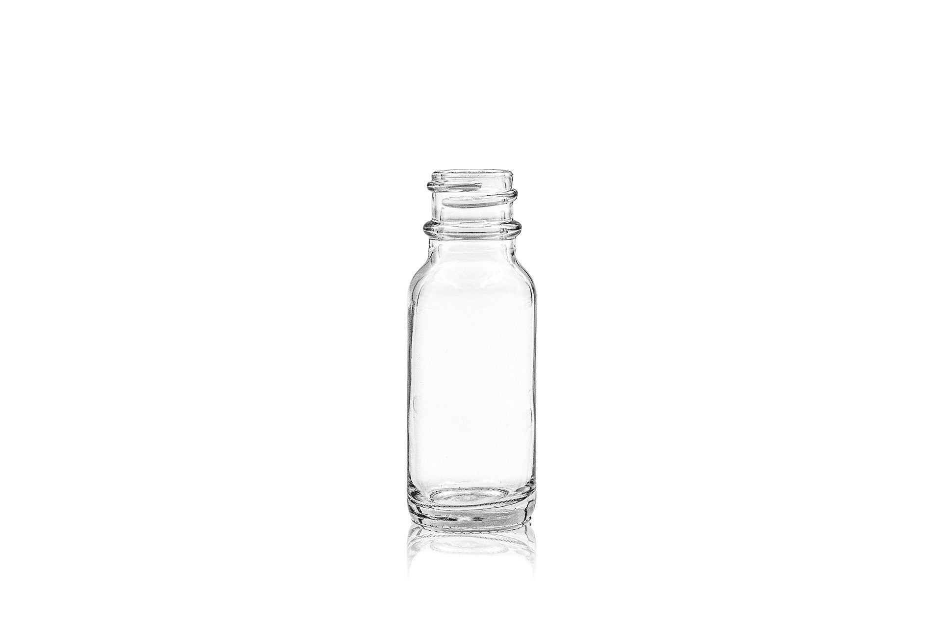 Bouteille ronde Boston en verre transparent de 1/2 oz 18-400