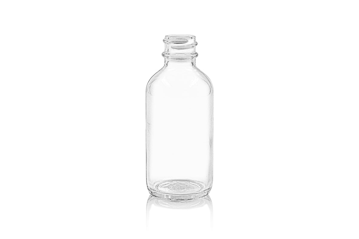 Bouteille ronde Boston en verre transparent de 2 oz 20-400